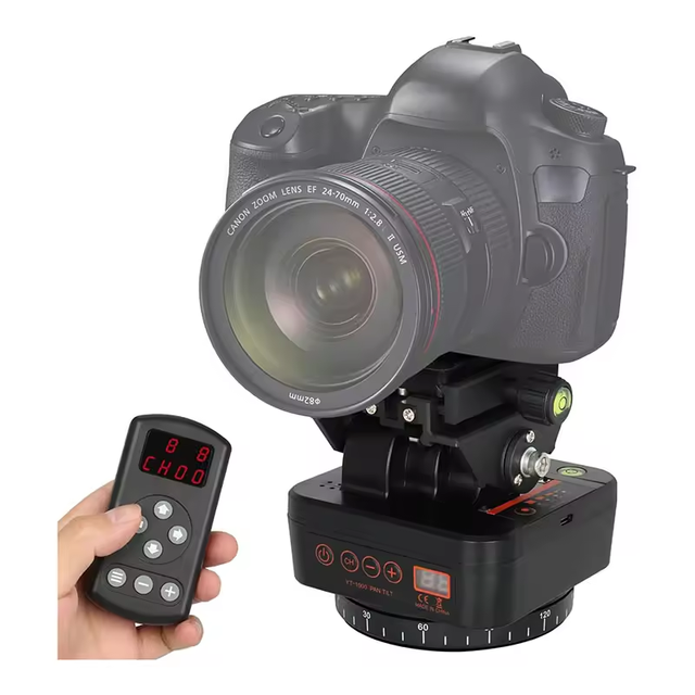 YT-1000 Remote Control Pan Tilt Motorized Tripod Head Electric Rotation Panoramic Head for Phones Cameras