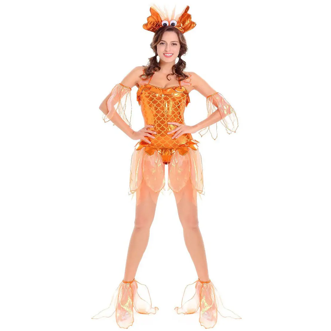 Foreign trade European and American ladies role play Halloween costume mermaid cosplay sexy little goldfish costume