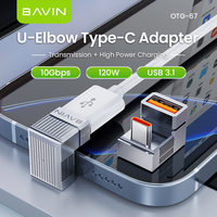BAVIN OTG67 120W 10Gbps Tipe c untuk USB 3.1 Adapter kartu konverter ke Micro Android V8 Tpc Adapter Otg