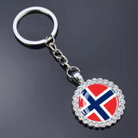 Porte-clés en verre exquis du Niger, orné de strass, avec drapeau du pays, souvenir de voyage, ornement à suspendre au sac
