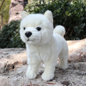 Güzel özelleştirilmiş yumuşak ayakta japon <span class=keywords><strong>Shiba</strong></span> Inu peluş oyuncak gerçekçi beyaz köpekler dolması - Product Image 4