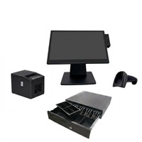 Terminal de point de vente tout-en-un avec écran tactile de 15,6 pouces, système Windows POS, pour la vente au détail et la restauration