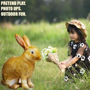 Estatua de Conejo de Simulación, PVC Impermeable, Adorno Animal Realista, Decoración de Jardín Exterior - Product Image 3
