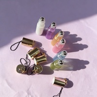 Flacon Roll-on en Verre Rose pour Huiles Essentielles avec Pendentif Clé à Main – Fabricant