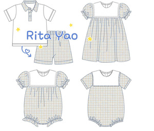 All'ingrosso pagliaccetto blu Plaid a bolle per bambini e pagliaccetto per pagliaccetto primavera manica lunga per bambine <span class=keywords><strong>tutina</strong></span> intrecciata per bambini - Product Image 2