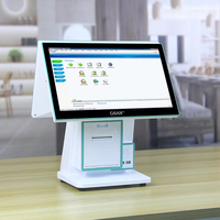 Supermarché Windows 10 double écran tout en un système de point de vente tactile Terminal de point de vente de 15.6 pouces Machine de point de vente d'ordinateur avec imprimante de facturation