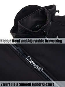 Men's Winter <b>Thin</b> Design Bonded Softshell Safari <b>Jacket</b> <b>Waterproof</b> Breathable Windproof with Stand Collar - Product Image 4