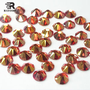 Flatback Epoxy Pink Glass Clear Crystal Rhinestones SS6 SS10 SS20 Nail Art Técnica de fijación en caliente para bolsos Prendas de vestir Zapatos - Product Image 2