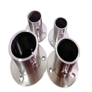 304ステンレス鋼フランジベース衣類ラック用カーテンロッド乾燥ラックDIYアクセサリー管状ブラケット直径19 22 25 32mm - Product Image 1