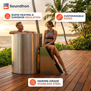 Marine-Qualität Hochleistungs-Isolierung Platzsparendes Vertikales Design Langlebige Konstruktion 316 Edelstahl Eisbad-Fass - Product Image 1