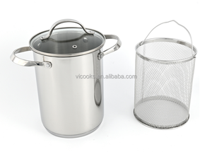 Casserole haute en acier inoxydable pour <span class=keywords><strong>asperges</strong></span> et pâtes avec panier vapeur perforé - Product Image 3