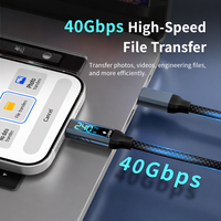 Câble magnétique auto-enroulable Type-C vers Type-C 240W PD à charge rapide 40 Gbps tressé pour iOS et appareils photo