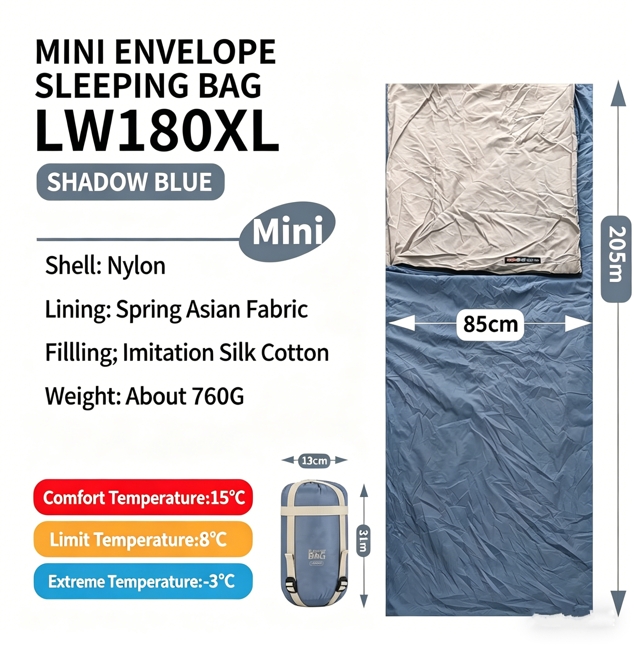 Extra large Dim blue