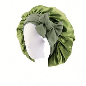 Gorro de Dormir de Satén Grande con Lazo, Protección para el Cabello, Correas Largas Ajustables, Logotipo Personalizado, para Viajes, para Mujeres Adultas, Regalos Promocionales - Product Image 1