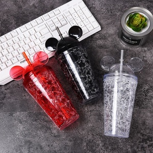 Vasos de plástico con forma de oreja de <span class=keywords><strong>mickey</strong></span> para el agua, vaso portátil de plástico de doble pared de 450ML y 16oz - Product Image 6