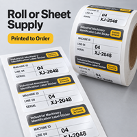 Étiquette autocollante d'identification pour machines industrielles en BOPP imprimée sur mesure pour panneaux d'équipement avec graphisme de marque personnalisé