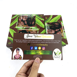 Tarjeta de <span class=keywords><strong>Descuento</strong></span> con Logotipo de Redes Sociales Impresa Personalizada OEM, Tarjeta de Agradecimiento para Empaques de Productos de Belleza - Product Image 2