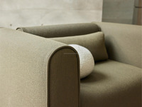Fauteuil de loisirs modulaire durable Bangalow avec tissu bouclé doux pour salon, bureau à domicile et usage hôtelier