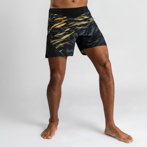 Shorts de sport extensibles imprimés par transfert thermique de haute qualité, vente en gros, vêtements d'arts martiaux, shorts MMA personnalisés pour hommes, 100 % coton sur le devant - Product Image 1