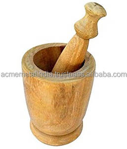 Mortero de mármol y Metal de calidad superior hecho a mano diseño elegante molienda hierbas especias madera latón materiales modelo nueva caja - Product Image 5