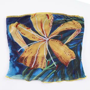 Top de Tubo Tejido con Estampado Floral Ecológico Estilo Vacacional para Mujer, Sin Mangas, con Recortes, Transpirable y Sexy, ¡Gran Oferta de Verano! - Product Image 6