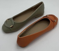 Ballerines pas chères pour femmes, chaussures d'été et d'automne/printemps, dessus en tissu de coton, semelle intermédiaire en PU, fermeture à bouton, confortables, légères et souples