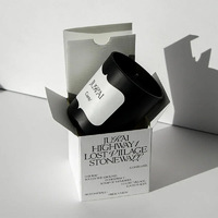 Boîte en carton personnalisée en forme de lune avec fenêtre PET pour bougies parfumées, emballage sur mesure pour bougies en verre