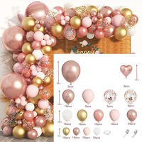 Offre Spéciale copines décorations de fête d'anniversaire de la Saint-Valentin or Rose arc de ballon rose ensemble pour décor de fête