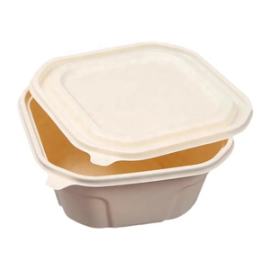 500 1000 1250 1500 ML Biodegradable sekali pakai jagung jagung pati sup anjing mangkuk dengan tutup - Product Image 1