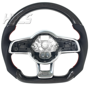 Accesorios de Interior de coche volante de fibra de carbono para <span class=keywords><strong>Volkswagen</strong></span> GTI Golf Mk7 Polo GTS GTD <span class=keywords><strong>GTE</strong></span> R <span class=keywords><strong>Passat</strong></span> CC R-Line - Product Image 1