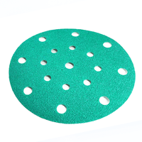 Amplas Hpe Disk 150Mm 6 Inci, Kertas Pengamplasan Hijau Hpe Disque Hitam Diska 17 Lubang Pengamplasan Cakram Usd untuk Penghalus Feol