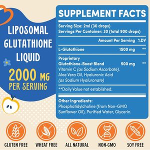 OEM 2000MG Liposomale Glutathion-Flüssigkeits ergänzung <span class=keywords><strong>98</strong></span>% Absorption Liposomale Glutathion-Tropfen mit Vitamin C, L- Glutathion - Product Image 2
