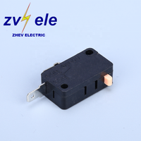 Interrupteur poussoir ouvert normal KW7-0 noir avec micro bouton 2 broches