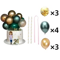 10 Pièces Joyeux Anniversaire Mariage Saint-Valentin 5 pouces Bébé Douche Mini Latex Chrome Confettis Ballon Guirlande Gâteau Papier Paille
