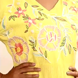 Vestido Kurta amarillo con forro de algodón de diseñador de alta calidad para mujer a los mejores precios - Product Image 1