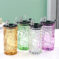 Gobelet en verre à double paroi, motif étoile, grande capacité, design moderne, pour le bureau, unisexe, cadeau de mariage