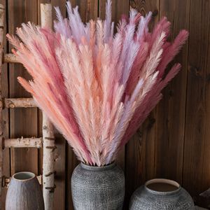 ช่อดอกแพมพัสประดิษฐ์ CallaFloral สีชมพูแชมเปญ แดงกุหลาบ สำหรับตกแต่งงานแต่งงานและบ้าน ขนาด 60 ซม. ก้านเดี่ยว สไตล์ INS - Product Image 1