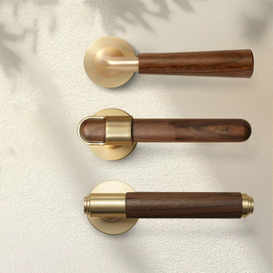 Cerradura de puerta de madera de nuevo diseño, manija de aleación de zinc de lujo, cerraduras de puerta de grano de madera de nogal para puertas de madera