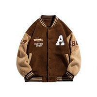Veste de baseball universitaire personnalisée de haute qualité en laine/polyester pour homme, grande taille, avec logo frontal et caractéristiques écologiques