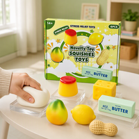 Lot de 6 jouets anti-stress souples en forme de raviolis, simulation alimentaire, boîte cadeau surprise