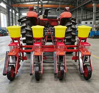 Semoir à maïs et céréales réglable sur 3 rangs, espacement des rangs de 45 à 70 cm, boîte à engrais, largeur de travail de 1,5 m, monté sur tracteur pour utilisation agricole