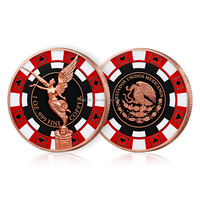 Pièce de poker colorée 1 oz .999 en cuivre fin, pièce commémorative Victory Angel, badge de collection, souvenir, pièce de cuivre rouge 1 oz dans une capsule