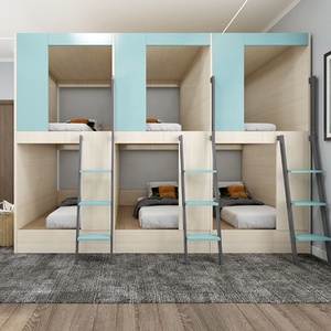 Lit superposé en acier au design moderne, <span class=keywords><strong>prix</strong></span> d'usine en gros, pour dortoir scolaire, hôtel, chambre à coucher, structure démontable, lit réglable - Product Image 3