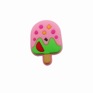 Boucles décoratives en PVC pour chaussures à trous, thème crème glacée, motifs bâtonnets glacés et dessins animés, accessoires pour sabots et pantoufles, vente en gros - Product Image 6