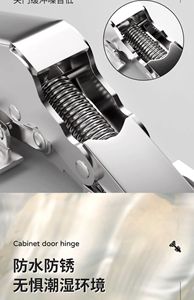 Modern Stainless Steel <b>Spring</b> <b>Hinges</b> for Cabinet Doors for Bathroom Living Room Hotel School Hospital Mall Use - Product Image 2