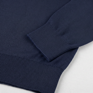 Pull-over col V pour homme, qualité supérieure, en coton 100 % GOTS respirant, à manches longues, tricoté, vente en gros - Product Image 5