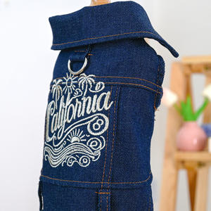 Luxus Hochwertige Auf Lager Winter Classic Style Golden <span class=keywords><strong>California</strong></span> Jeans jacke für Hunde Solide <span class=keywords><strong>PET</strong></span> Hunde kleidung - Product Image 4