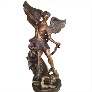 Venta al por mayor gran estatua al aire libre jardín personaje femenino personalizado ala de Ángel escultura de bronce