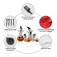 Décorations lumineuses LED d'Halloween transfrontalières gonflables K258, fantôme citrouille à langue collante, effrayantes pour l'extérieur