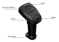 AiGather 1D 2D Code Handheld Barcode Scanner con cable con interfaz USB CMOS Retail Stock para IOS y Android